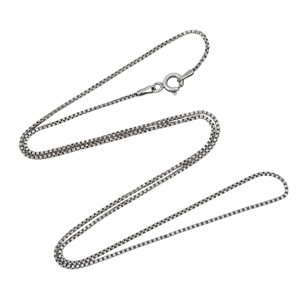 Vintage Italy Sterling Silver 925 Box Link Chain Necklace 20.5"
